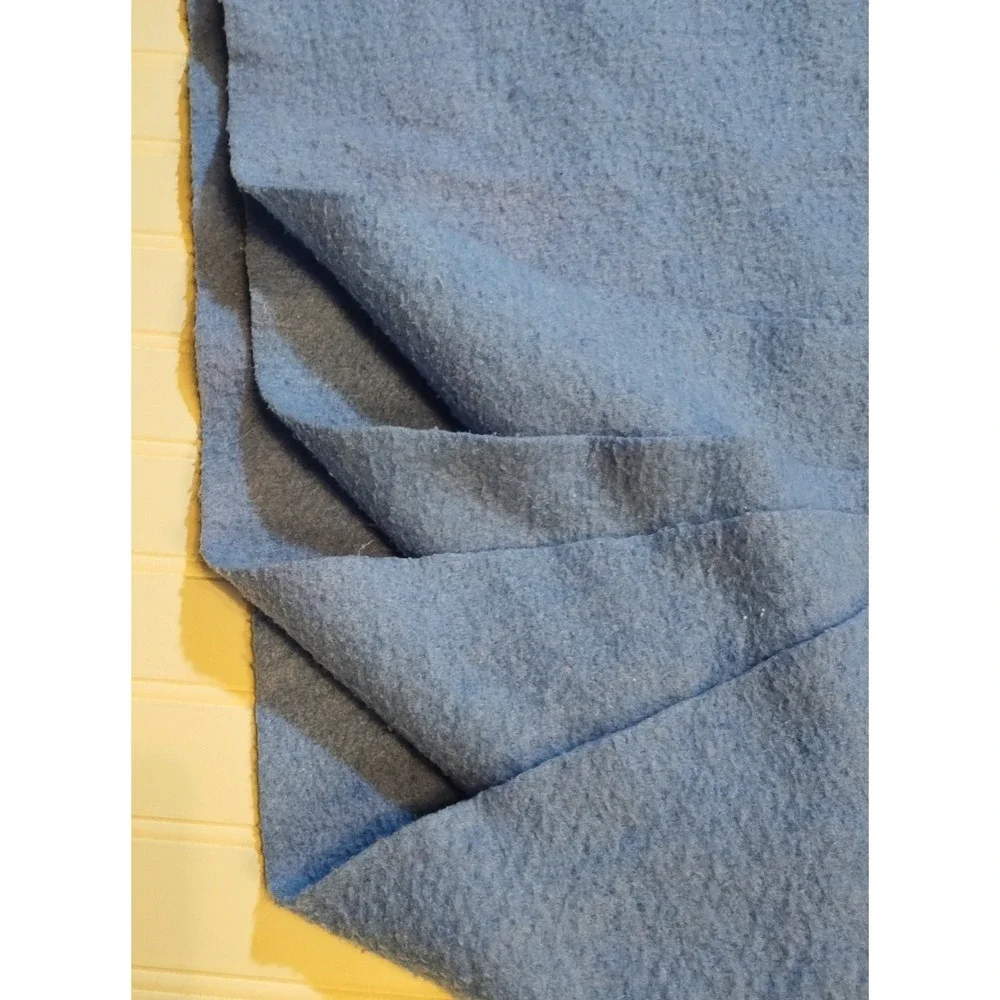 Vintage Light Blue Acrylic Blanket Silk Trim Twin‎ 90x72